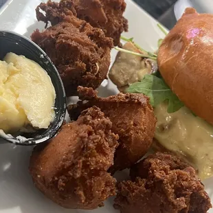 Tuna Melt &amp; Hushpuppies w/ Honey Butter