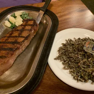 Cajun steak with wild rice