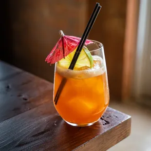 IG: @kenty_eats | Teehee Tiki: Dark rum, cinnamon and pineapple shrub, Aperol, lime