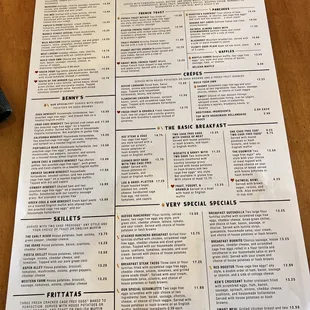 the breakfast menu