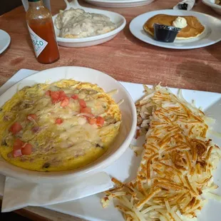 Denver omelet and hash browns