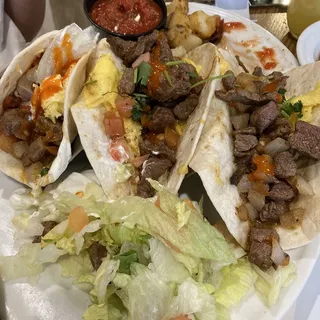 Breakfast Steak Tacos