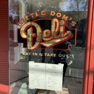 a menu in the window