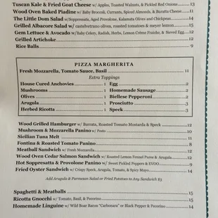 menu
