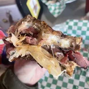 Inside the Pastrami Reuben Sandwich