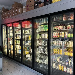 the refrigeration area of a grocery store