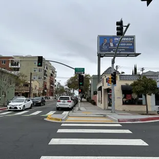 the intersection of a street