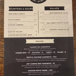 Menu as of 2/13/2022
