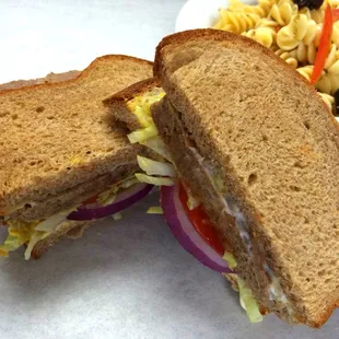 Meatloaf Sandwich with Italian Salad
