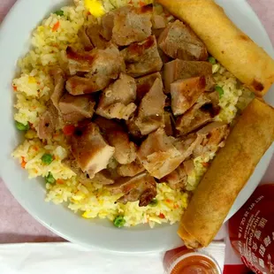 Chicken fried rice with 2 eggrolls - Friday only!