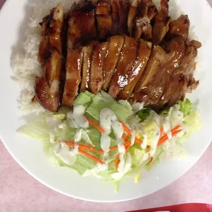 Teriyaki chicken over rice
