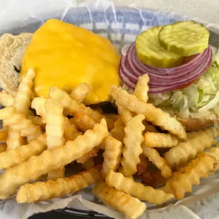 Double Cheeseburger with French Fries