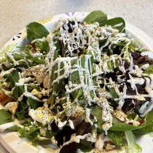 Chicken salad with a side of ranch