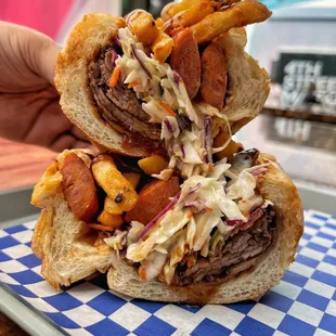 BBQ Brisket &amp; Sausage Sandwich (IG: @foodwithbros)