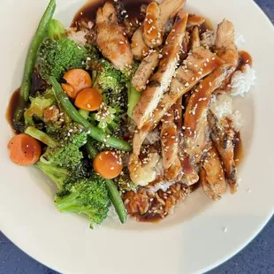 Teriyaki chicken rice bowl.