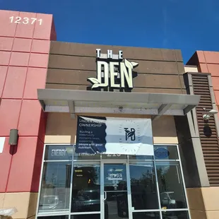 the front entrance of the den