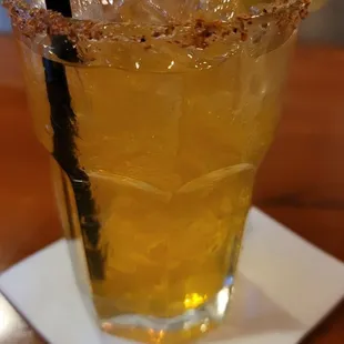Mango spicy margarita. They have a special this month Oct 2023 only $8