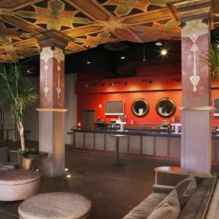 the interior of a hotel