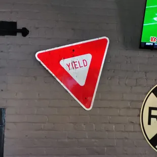 They had basketball and the super bowl on the TVs, more signs