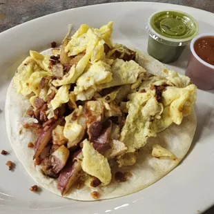 Potato, Bacon and Egg taco