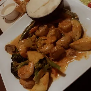 a plate of food on a table