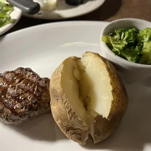 My meal the small fillet was cold along with the potato and the steamed broccoli was not even cooked. Was raw. $32