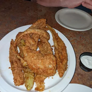 Fried Banana Peppers with mountain tiger sauce! Highly recommended!