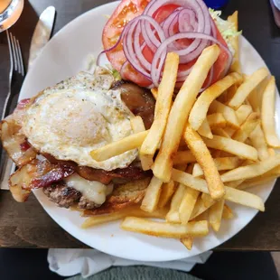 Sunrise Burger with fries