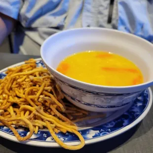Egg flower soup.  Nah. Tastes like Lipton.