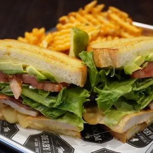 a sandwich and french fries