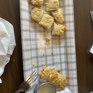 Fried pickles...hard to get a picture of a full plate when they are this delicious