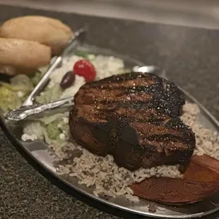 a steak and rice dish