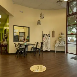the interior of a bakery