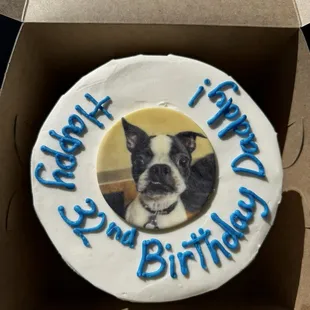 My wife got a pic of our baby  cupcake on my birthday cake!!!