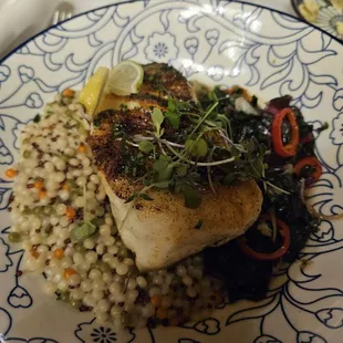 Halibut with couscous