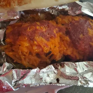 The Detroit Stuffed Pepper with jackfruit and vegan cheddar