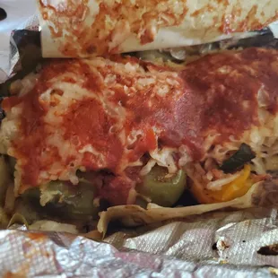 Vegan Stuffed Pepper with vegan mozzarella