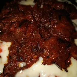 Insideout grain bowl with jackfruit and mozzarella