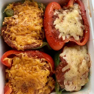 Turkey and Beef stuffed bell peppers!!!
