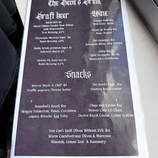 menu