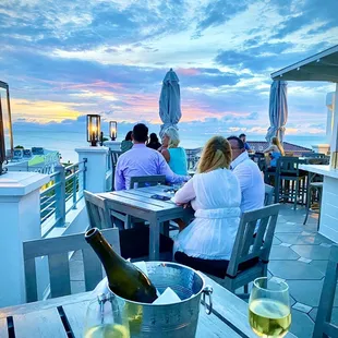 Rooftop - we brought our bottle of wine up from the restaurant downstairs for sunset.