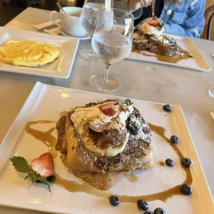 French toast with a side of eggs