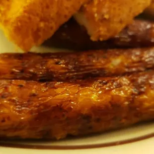 Tasty skinless sausages.