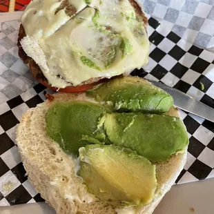 6-30-2022  Turkey burger with big chunks of avocado.  Yum.
