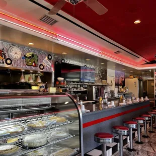 Counter seating; there are lots of tables and booths too