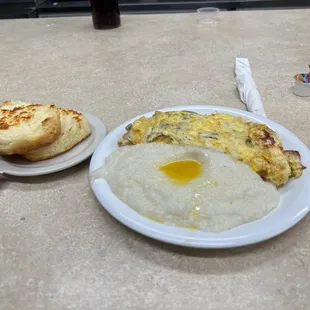 Kitchen sink, grits and biscuit - yummm