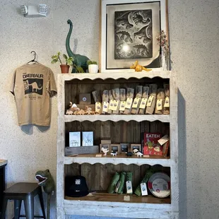 a display of food items