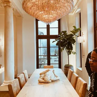 Touring the interior decor you will see many settings and beautiful furniture.