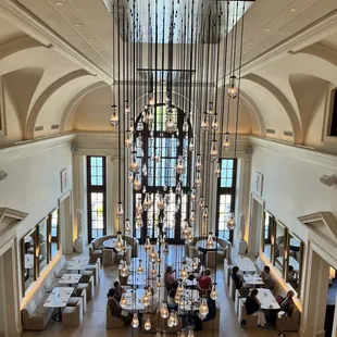 View of dining from above