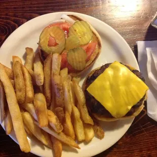 Plan B. They were out of what I wanted, so I got a grilled hamburger. Thank goodness no Kaiser bun!